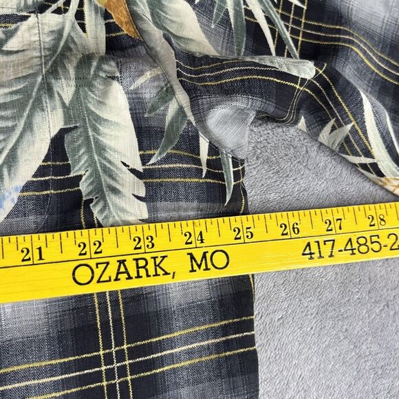 Tommy Bahama Shirt Mens XL Black Silk Hawaiian Pineapple Camp Aloha Short Sleeve - Picture 8 of 16